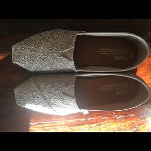 Gold Lace Toms Shoes